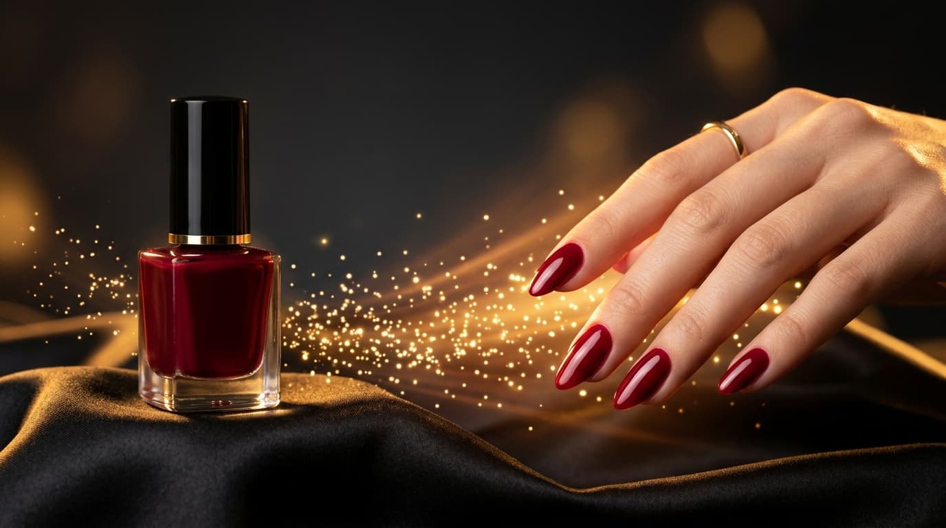 Demonstração visual do Super Bônus: esmalte comum transformado em esmalte em gel espelhado